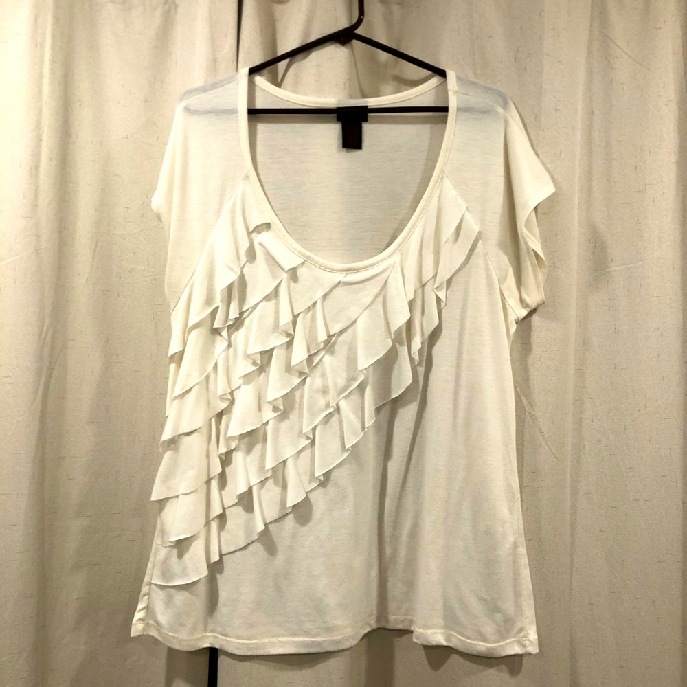 Torrid Short Sleeved Ruffle Front Top